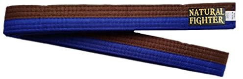 MMASPORT The Fight Evolution Karate Judo Aikido Taekwondo Belt für Kampfkunst aus Basic Baumwolle (Blau/Braun, 260)