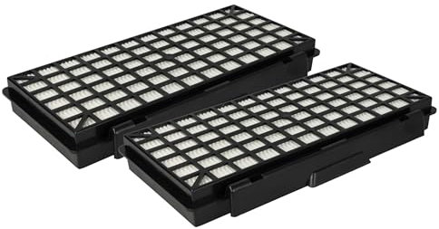vhbw 2x Staubsaugerfilter kompatibel mit Siemens Q5.0, Q8.0 Silence Power, IQ700, Q5 Extreme Silence Power, Q8 Staubsauger - HEPA-Filter Schwarz Weiß