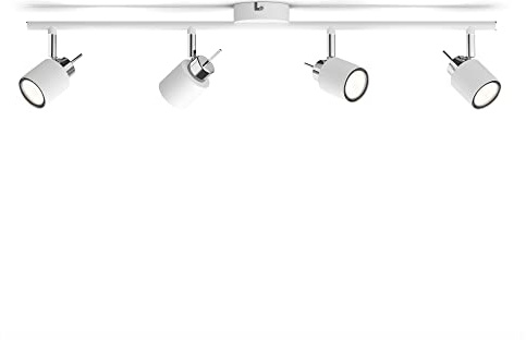 Philips Meranti 4-er Deckenspots (35 W), elegante Wandleuchte mit vier flexiblen Spots, GU10 Leuchte ohne Leuchtmittel, weiß