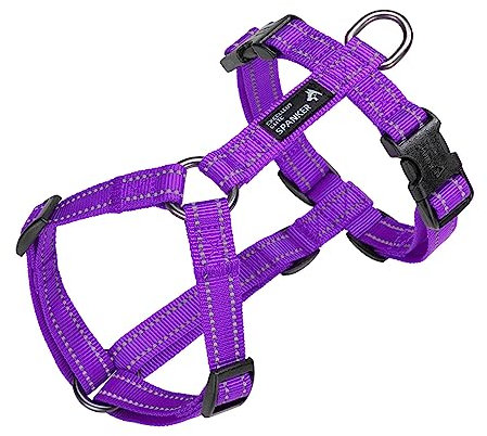 EXCELLENT ELITE SPANKER Kein Zug Hundegeschirr reflektierende Nylon Weste L-förmig einstellbar einfaches Haustier Geschirr für kleine mittlere große Rassen Hunde Walking Training(PUL-M)