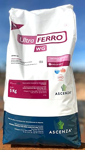 Quelato de Hierro 6% para riego 5kg. Ultraferro es Correcto ferrico para arboles de Alta eficacia y Suelos calizos y bloqueados.
