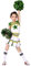 LOLANTA Mädchen Karneval Kostüm, Cheerleader kleid mit Pompoms und Socken, Mittelschule Cheerleading Uniform, Grün, 6-7 Jahre, 130