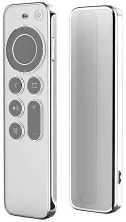 Fourmor Funda para Apple TV Remote - Delgada, para Apple TV 4K/HD Siri Remote Gen 3/Gen 2 (2022/2021), Funda remota de TPU Antideslizante/Anticaída/Resistente al Polvo