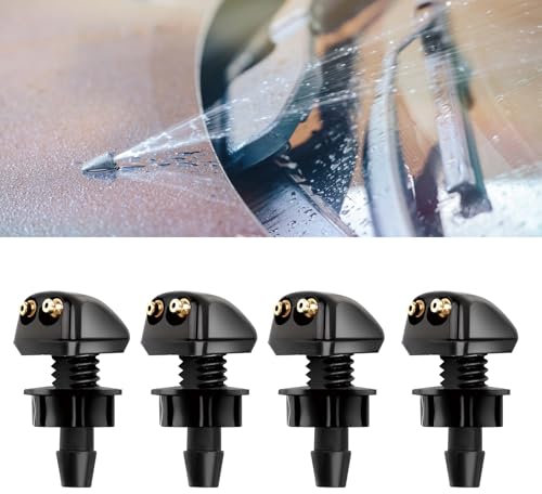 Buses de Lave-Glace Avant Voiture, Buses Gicleurs Pulvérisateurs Universelle Avant Buse Pare-Brise Pulvérisation D'essuie-Glace Voiture Avant Windsheild Essuie-Glace Buses de Lave Glace (4Pcs)