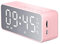 Asixxsix Réveil avec Haut-Parleur Bluetooth avec Radio FM, Horloge LED Miroir, Horloge Numérique avec Haut-Parleur Bluetooth, Affichage de la Température et Double Alarme pour la Maison,