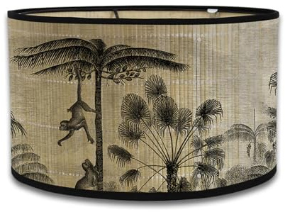 FANSU Lampenschirm fuir Tischlampe, Wandleuchten Dekorative Lampenschirme für Pendelleuchtenschirm Tischlampenschirme Trommel-Lampenschirme Stehlampenschirme (Affen,30 * 20cm)