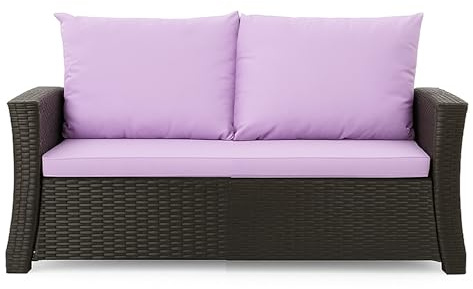 Setgarden® Bankauflage - Outdoor sitzkissen für Gartenbank für polyrattan- Polster Auflage Outdoor - Bankpolster Auflage für Hollywoodschaukel Rattan Sitzbank (Hellviolett, 110x60x50cm)