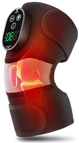TOEOLSS Cordless Heated Knee Massager 3-in-1 Electric Massager with Heat for Knee Heating Pad Elbow Shoulder Pain Relief Wrap with 3 Vibration Modes & 6 Heating Levels