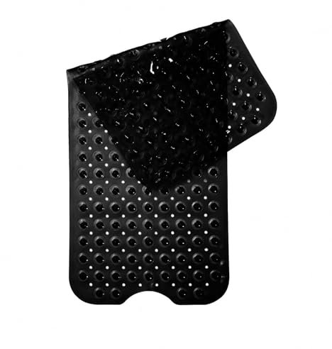 Alfombra Antideslizante para Bañera y Ducha 100x40cm - 200 Ventosas Ultra-Fuertes, Material Suave Antibacterial, Lavable a Máquina, Color Anti-Manchas - Seguridad Familiar y Diseño Moderno (Negro)