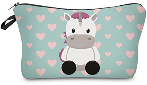 Modische Kulturtasche Kosmetikbeutel Schminktasche Make-Up Bag Kulturbeutel Wasserabweisend Originelle Print-Motive für Reisen, Urlaub und Alltag (Baby Einhorn)