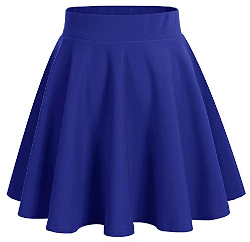 bridesmay Damen Mini Rock Sommer Kurz Skater Rock Schulmädchen Anime Rock Gothic Cosplay Sexy Röcke Royal Blue S