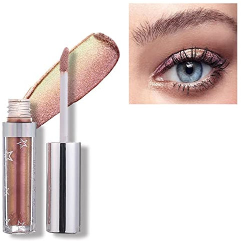 Allbesta Langlebig Glänzend Glitter Shimmer Flüssiger Lidschatten Stift Wasserfest Metallic Pigmente Make-up