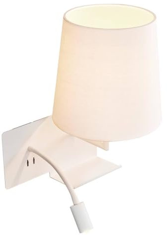 SLV SOMNILA FLEX, Indoor LED Wandaufbauleuchte 3000K weiß Version rechts inkl. USB Anschluss