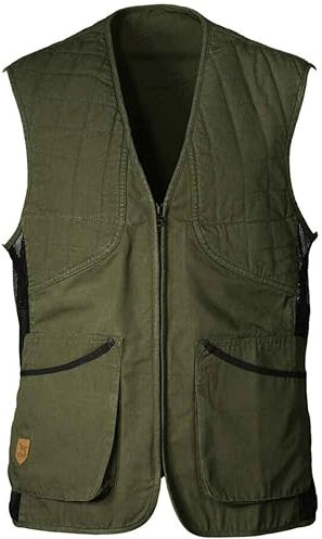K&S Outdoors Chaleco de tiro para hombre, diseño de rombos, para zurdos y derechos, de algodón, color verde oliva, verde oliva, XXL (56 / 58)