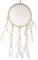 SAWA Traumfänger Mobile, Creme, 16 cm - Hängend, Rund, Lässig, Leder, Federn, Holz