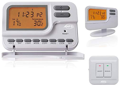 Cronotermostato settimanale digitale Wireless PROGRAMMABILE, Lunga portata, controllo bidirezionale dei comandi, con doppio controllo manuale e remoto