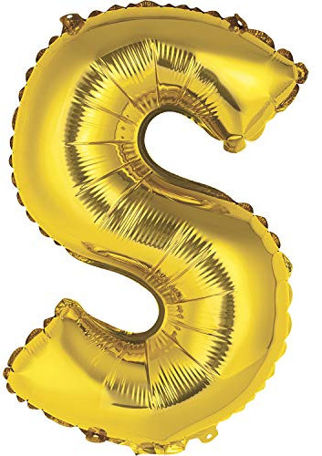 Folien-Buchstaben-Luftballon - 35 cm - Buchstabe S Luftballon - Gold