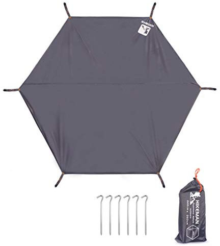 HIKEMAN Camping Tarp Tent Footprint - Multi-Purpose Waterproof Outdoor Groundsheet, Hexagon Ground Covering Mat Tent & Awning Carpet For Camping Hiking Picnic (L)