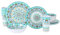 DAPOTO Melamine Dinnerware Set for 4-16 Pcs:Camping Dishes Set with Dinner Plates,Salad Plates,Bowls and Cups.Lightweight and Unbreakable.Indoor and Outdoor Use.