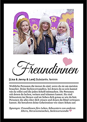 SCHILDER HIMMEL Freundschaft Holz-Poster mit Wunschbild/Name | Freundinnen Geschenk | Wandbilder | Geburtstag | Wanddeko Deko Dekortion | Liebe Herz | Geschenk für die Liebsten