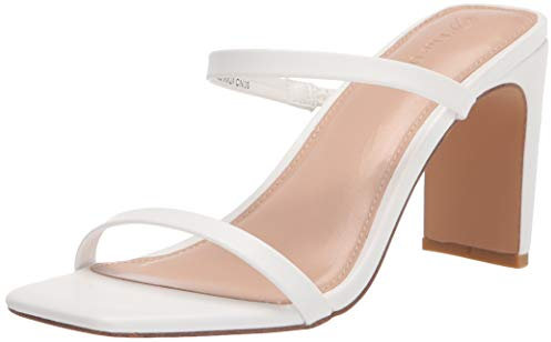 The Drop Avery - Sandali Con Tacco Alto A Due Cinturini da Donna, Bianco, 44 EU