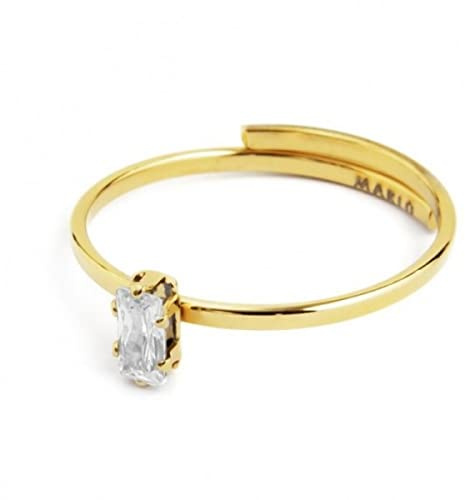 marlu ANELLO CON CRISTALLO BAGUETTE BIANCO PVD ORO 2an0046g-w