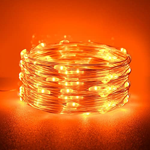 cshare Halloween Deko Lichterkette, Herbst lichterkette, 3m 9.8ft 30 LED Orange Fall Fairy Lichter,Halloween Dekorationen String Lichter IP65 wasserdicht Zelt Lichter für kürbis Dach Fenster Party.