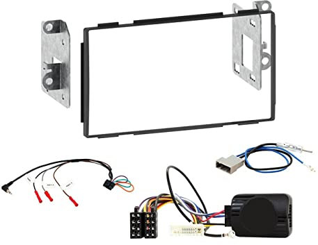 Compatible with Nissan Qashqai 2007-2013 Full Car Stereo Installation Kit, Bespoke Double DIN Fascia, Steering Wheel Interface, Plug and Play