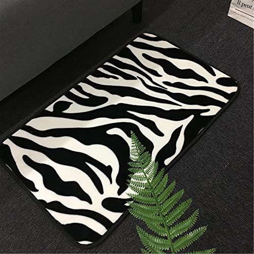 Badezimmerteppich Zebra-Muster Badematte Flauschig Mikrofaser Badvorleger rutschfest Duschvorleger Schnelltrocknend Badteppich Waschbar Duschvorleger Verdicken Badematten Badmatte 40x60cm