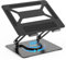 BoYata Laptopständer für Schreibtisch, Verstellbarer Computerständer mit 360° Drehbarer Basis, Ergonomischer Faltbarer Laptop Riser Halter Kompatibel mit MacBook Pro/Air, Laptops bis 17 Zoll-Schwarz