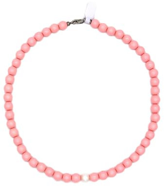 nadir Collana Donna Pasta di Corallo Rosa con Perla Bianca Coltivata Centrale