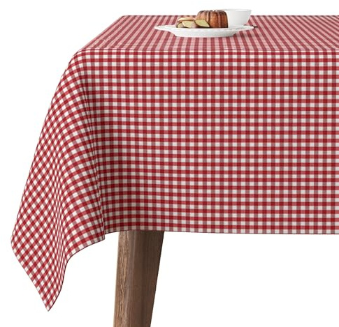 Martina Home Tischdecke mit Teflonbeschichtung Petit Vichy, rund, 140 cm, Rot