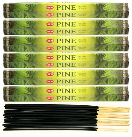 6X Räucherstäbchen Hem Verschiedene Düfte | Insgesamt 120 Sticks (Pinie)