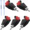 YIMATEECO Cinch Stecker Adapter, 5 Stk RCA zu Lautsprecher Kabeladapter Phono Cinch-Stecker zu AV 2 Pin Schraubklemme Audio Video Federpresstyp Balum Konverter Adapter für CCTV (5 Stück)