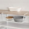 Cesta Colgante de Estante de Metal Blanca para Cocina Minimalista de 40x25x15 cm (Blanca)