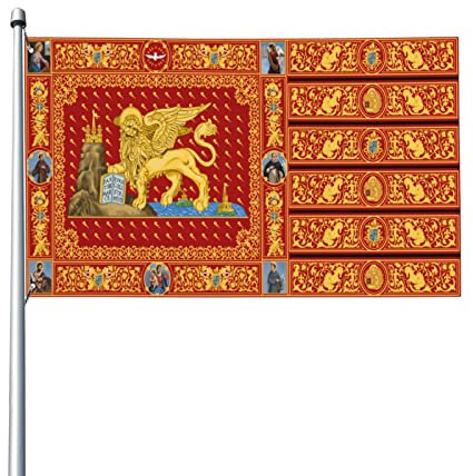 Aliment Bandera de la República de Venecia (1659-1675) Bandera de 3 x 5 pies para decoración de jardín al aire libre, decoración de interiores, familia, vacaciones, moda, fiesta, banderas de