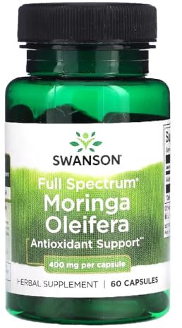 Swanson - MORINGA OLEIFERA 400 mg | Full Spectrum Moringa Oleifera | Apoyo antioxidante natural y reducción del estrés - 60 cápsulas