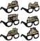 6 Stück Brille Zum 80. Geburtstag,Partybrillen Happy Birthday 80th Partybrille 3D Happy Birthday Party Paper Eyeglasses,Glitter Papier 3D Party Brille für Frau Mann 80. Geburtstag Party Deko
