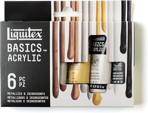 Liquitex Basics Acrylique SET 6X118ml Métallique & Iridescent ROW