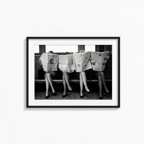 Leinwanddruck Vintage-Poster „Frau Liest Zeitung Und Isst Spaghetti“, Leinwandgemälde Und Drucke, Wandkunst, Bilder Für Zimmer, Heimdekoration, Geschenk, 15 X 20 Cm, Ohne Rahmen