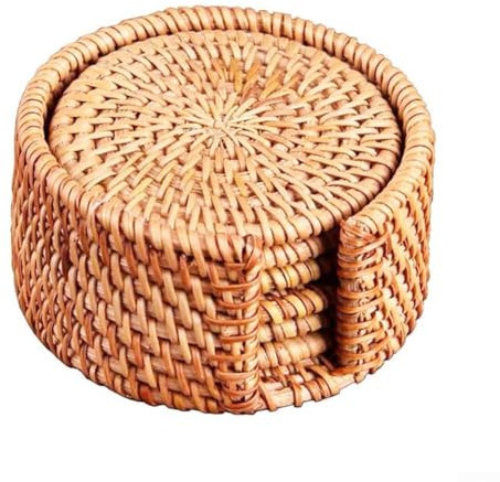 Zoegneer Lot de 6 dessous de plat en paille tissée à la main - Isolation thermique - Dessous de plat en osier naturel