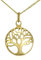 Lua Joia Women 375 Yellow Gold 9ct Tree of Life Necklace Pendant Jewellery Gold 20 inch