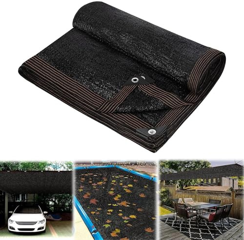 Rechteckige Laubnetz-Poolabdeckungen für oberirdische Pools, Netz-Poolabdeckungen, um Blätter fernzuhalten, Netzplane mit verstärktem Kantenseil, widerstandsfähiges Garten-Sonnenschutznetz, 6 x 12 m