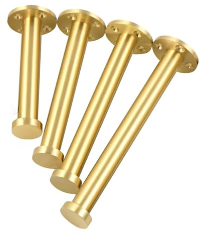 Set di 4 piedini regolabili in ottone e rame, per mobile TV, per armadio, comodino, altezza 15 cm