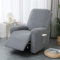 Hearda Funda para Sillón Relax Reclinable, Jacquard Funda de Sillón Relax Funda Elástica para Sillón Reclinable 4 Piezas con Bolsillos Laterales Funda Sofá 1 Plaza Reclinable Extraíble (Gris)