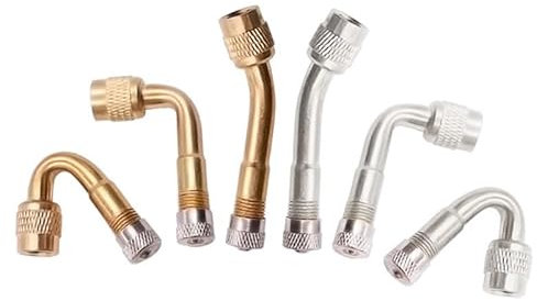 Dusarls 6 Pcs Tyre Valve Stem Extenders, Car Valve Adapter, 45 90 135 Degree Valve Extension, Valve Adapter Angle Valve Extension for Car Motorcycle Bicycle RV Trailers