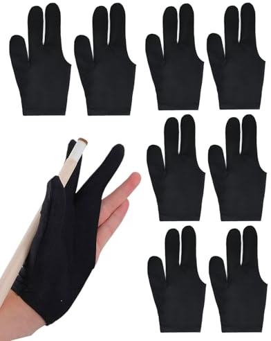 HZAOPZE Billard Handschuh, 3 Finger Queue Handschuhe, Billardhandschuhe,Billard Snooker Queue Handschuhe, Unisex Dehnbar, für Billard Zubehö, Egal ob linke oder rechte Hand
