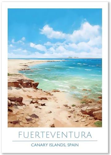 Happymotive – Fuerteventura Poster Deko Schlafzimmer | Wanddeko & Wandbilder Wohnzimmer | Aesthetic Room Decor | Bilder & Kunstdrucke in A2 40x60, A3 30x40, A4 20x30 300g Papier ohne Rahmen