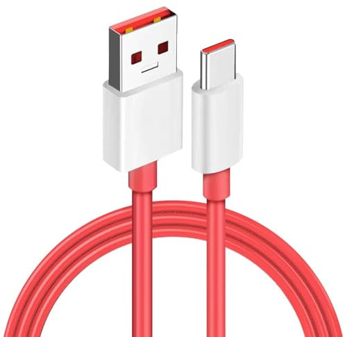 ogeechee® USB-A To USB-C Fast Dash Warp Charge Cable/SuperVooc Charging Type-A To C Data Lead Cable Compatible With OnePlus 12 11 10 Pro 8 9 Pro 7T Pro 7 6 3 3T 5 5T Nord 3 Nord CE 2 5G