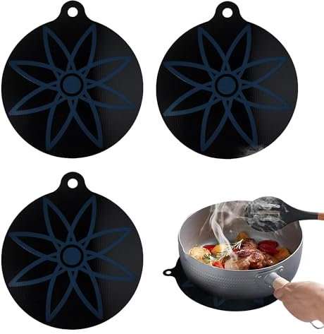 Tappetino Piano Induzione,Protezione Piano Induzione,3 Pezzi Tappetini per Piano Induzione,Cambio di Colore Termosensibile,Copertura Piano Induzione in Silicone,Antiscivolo,24x26cm